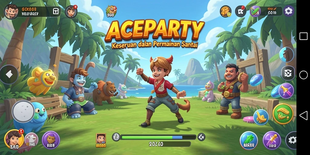 Tampilan gameplay ACEPARTY yang seru dan penuh warna.