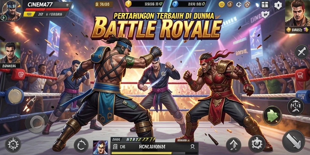 Gameplay seru dan intens dalam CINEMA77 Battle Royale.