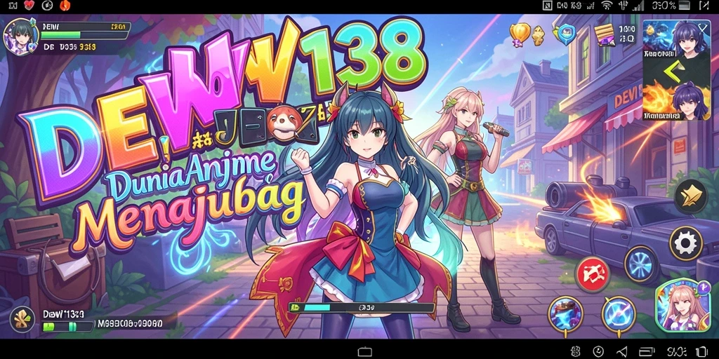 Screenshot gameplay DEWI138 menampilkan pertempuran anime yang mendebarkan.