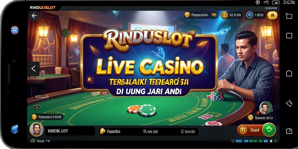 Screenshot gameplay RINDUSLOT menampilkan suasana Live Casino yang nyata.
