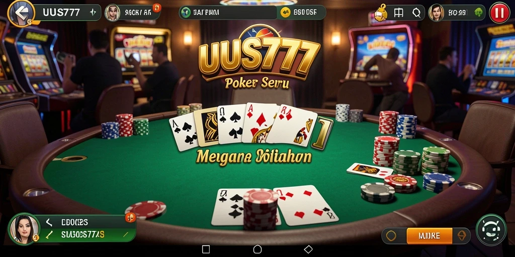 Tampilan menarik dari gameplay UUS777 yang mengasyikkan di meja Poker.